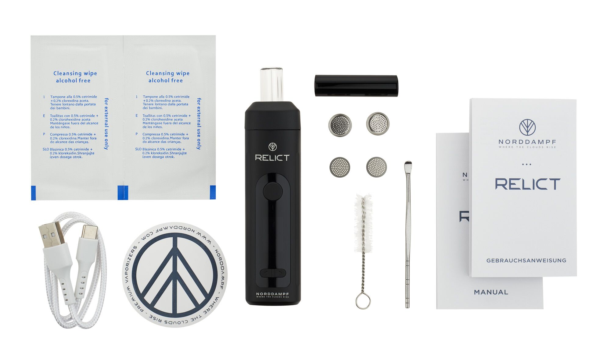 Norddampf Relict Vaporizer — Lieferumfang Deep Black