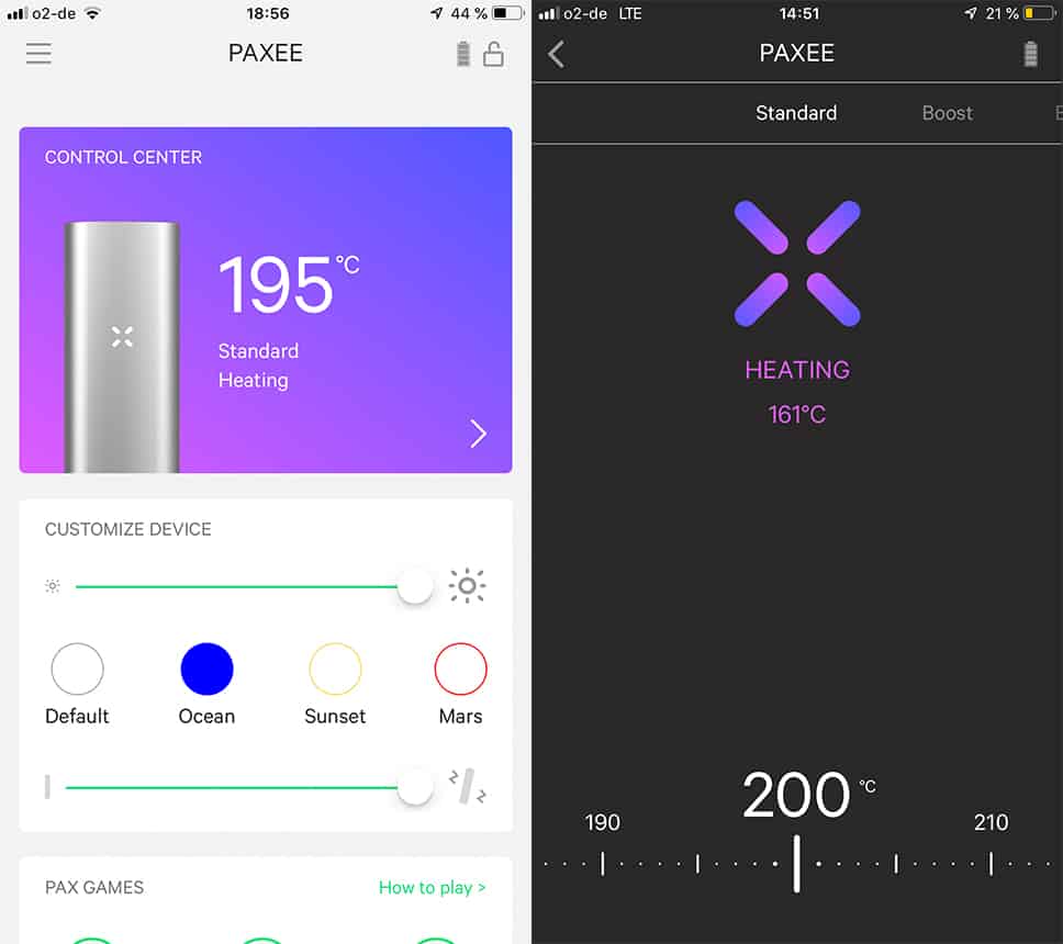 PAX 3 — App-Steuerung via Bluetooth